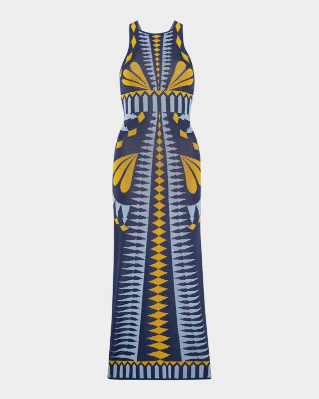Emery Butterfly Jacquard Knit Midi Dress